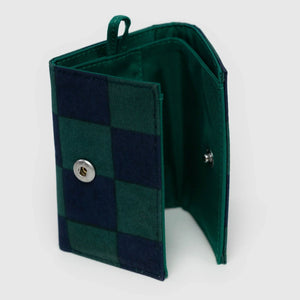 Snap Wallet - Navy Green Check