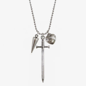 Sword, Heart, & Spike Necklace