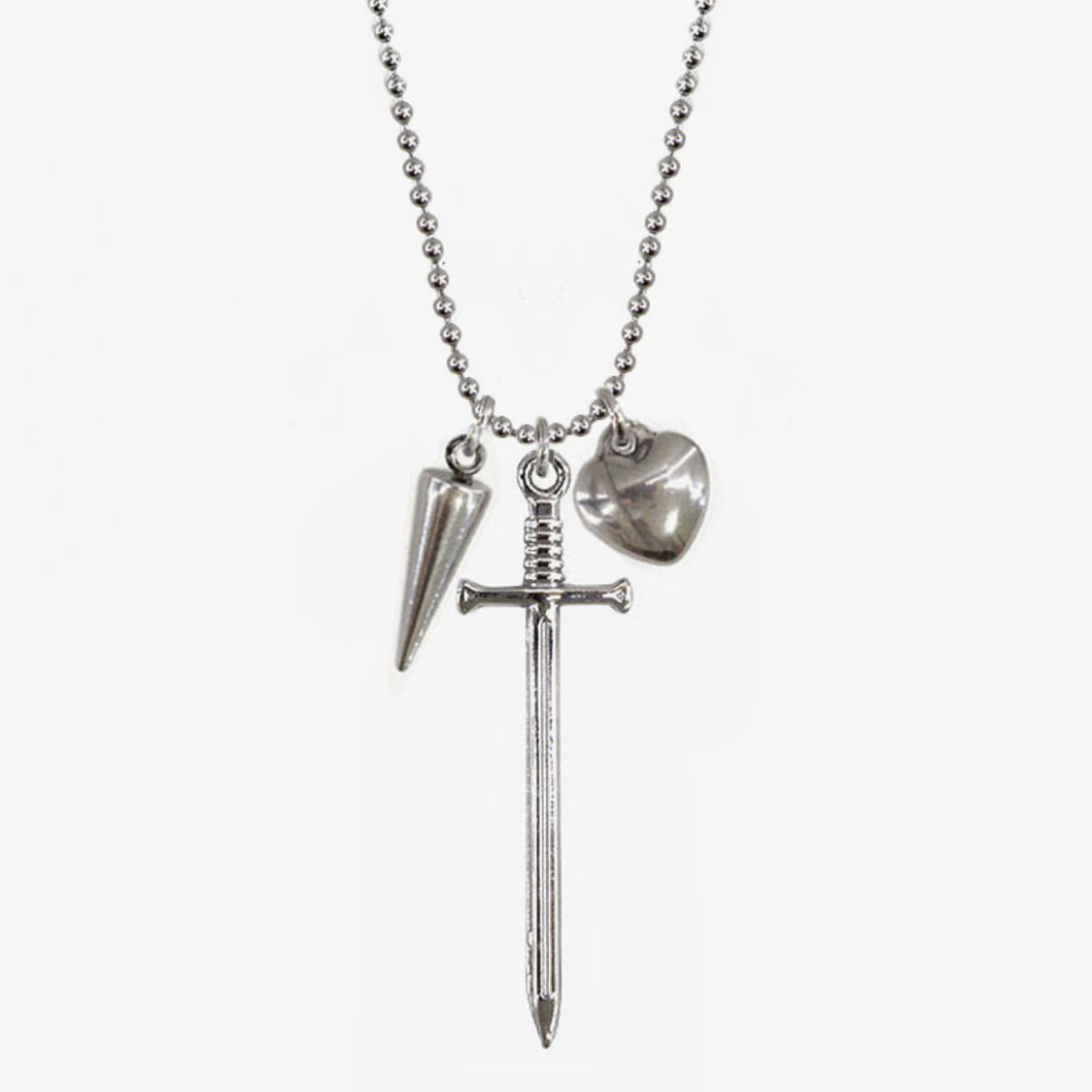 Sword, Heart, & Spike Necklace