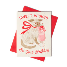 Load image into Gallery viewer, Sweet Wishes Cat Risograph Birthday Card
