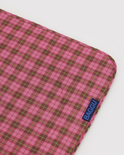 Load image into Gallery viewer, Puffy Picnic Blanket - Azalea Pink Tartan
