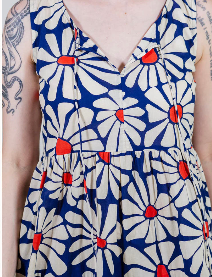 Thais Tiered Dress - Navy Floral