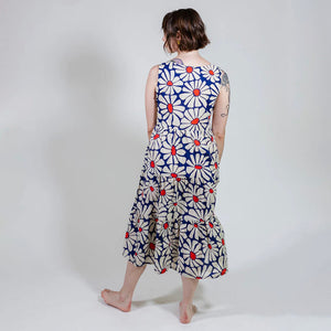 Thais Tiered Dress - Navy Floral