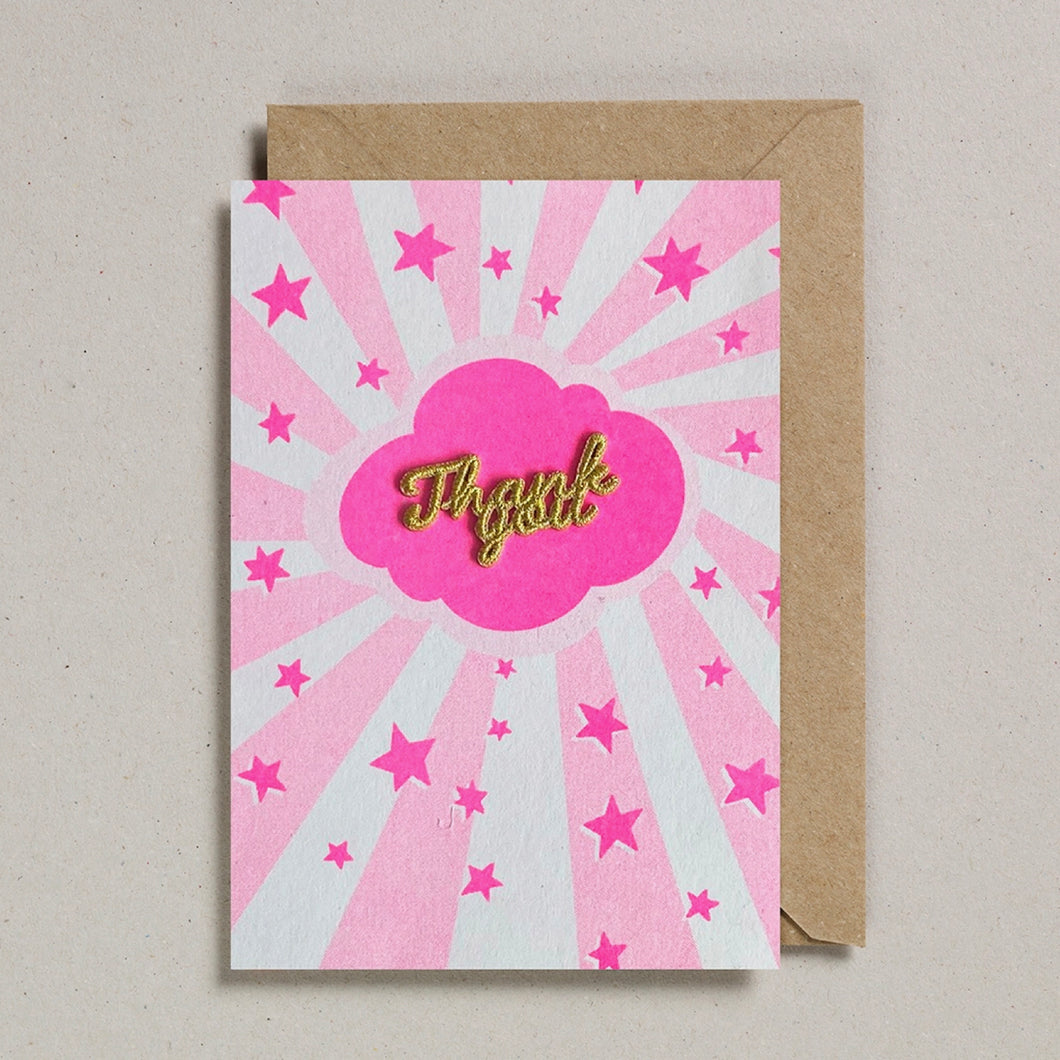 Thank You Embroidery Card - Tigertree