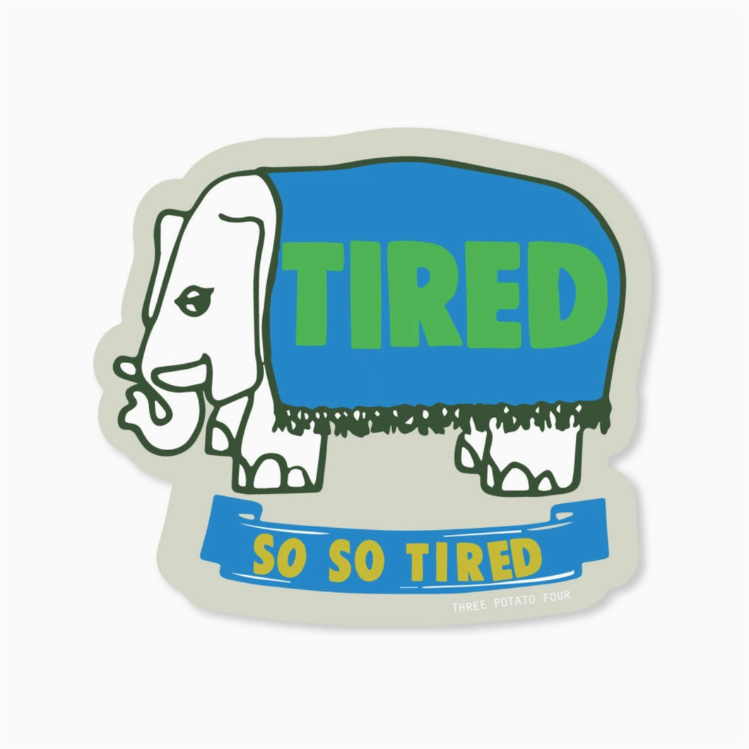 Tired Elephant Sticker