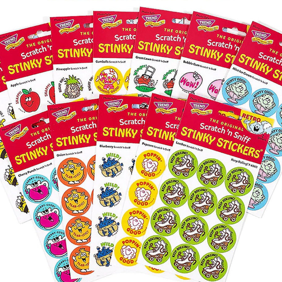 Stickers on Parade sticker collector album with various stickers displayed in front