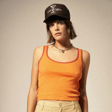 Load image into Gallery viewer, Organic Ringer Tank- Tangerine/ Burnt Brink
