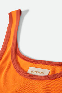 Organic Ringer Tank- Tangerine/ Burnt Brink