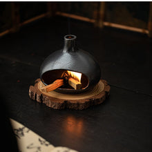 Load image into Gallery viewer, Wabi-Sabi Style Ceramic Incense Burner - Black
