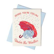 Load image into Gallery viewer, Under the Weather Cat Risograph Card
