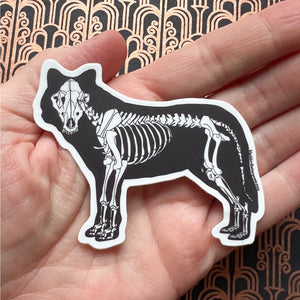 Wolf Skeleton Sticker