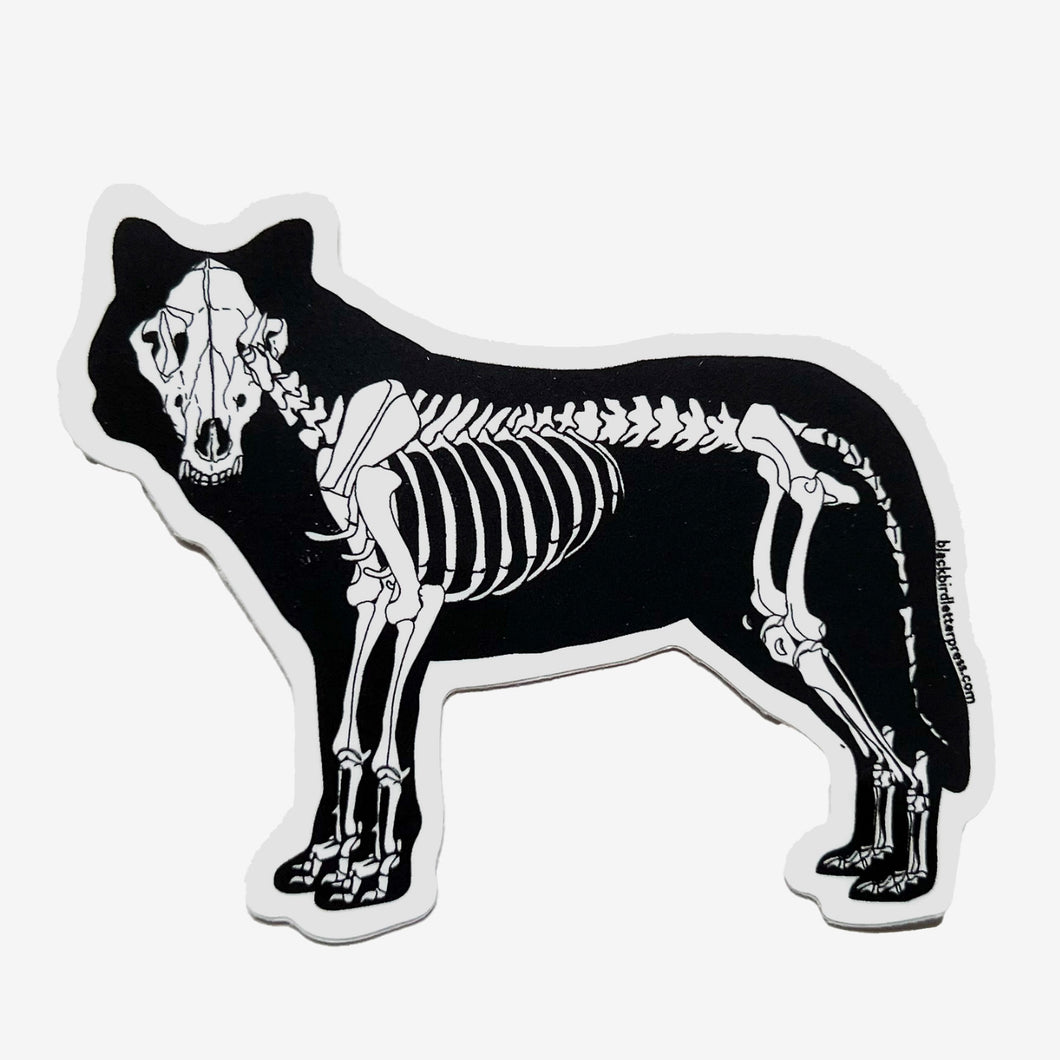 Wolf Skeleton Sticker