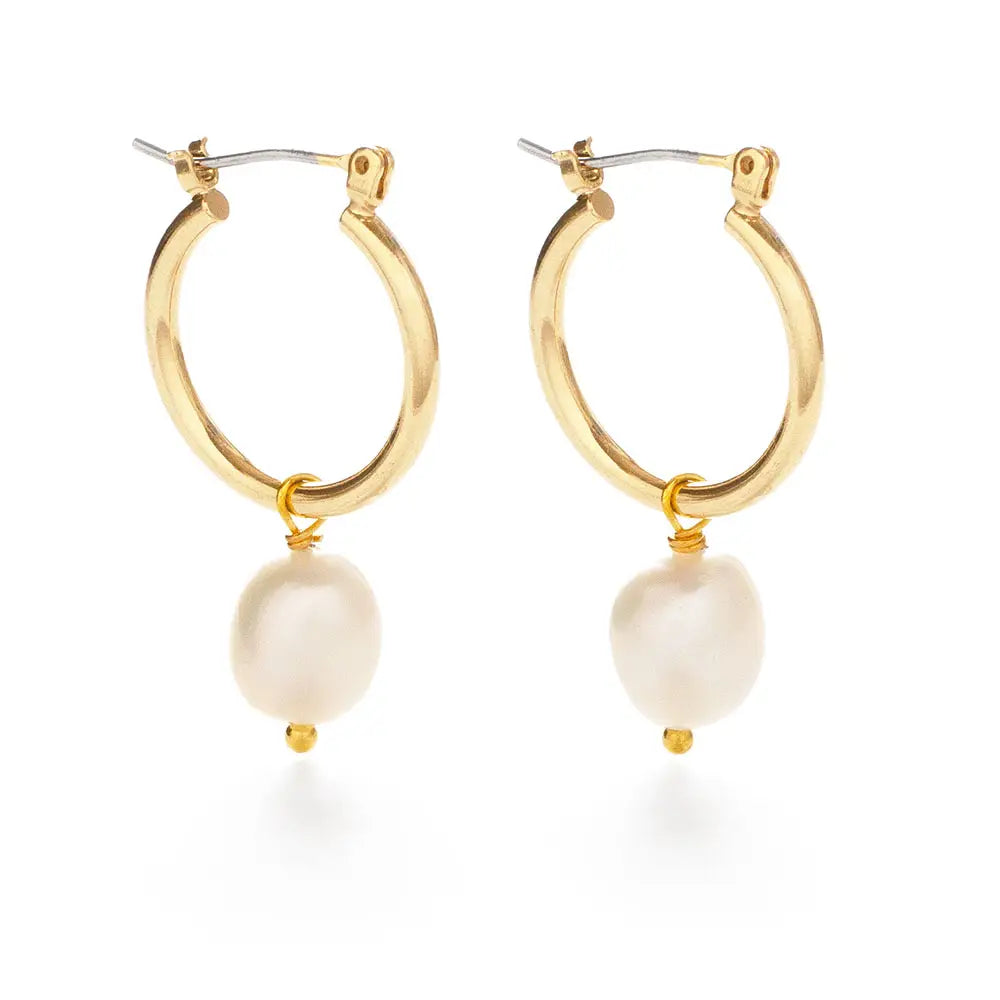 Pearl Hoop Earrings - Tigertree