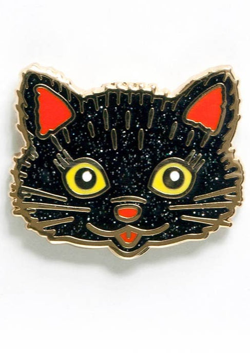 Black Cat Enamel Pin - Tigertree