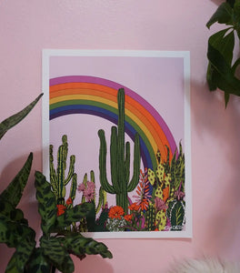 11" x 14" Rainbow Cactus Print - Tigertree