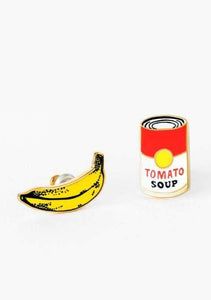 Pop Art Banana & Soup Earrings - Tigertree