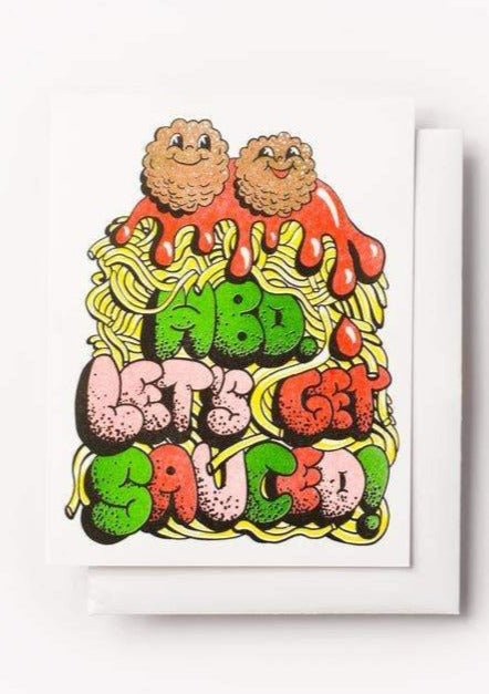 HBD Let's Get Sauced Risograph Card - Tigertree