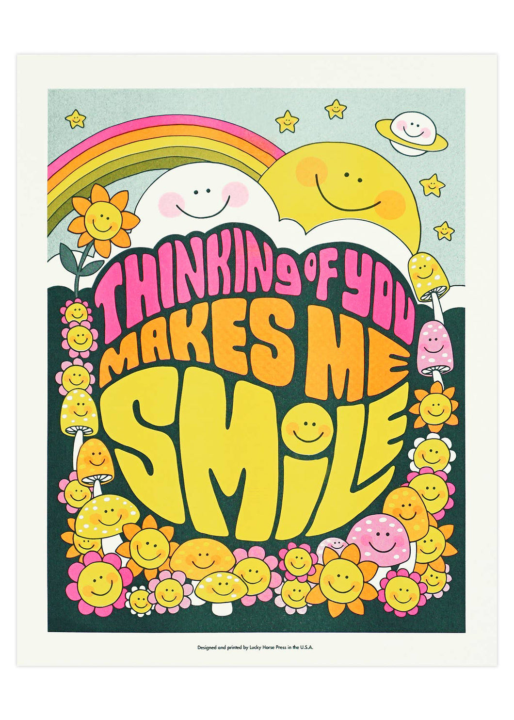 Thinking of You Makes Me Smile Art Print - Tigertree