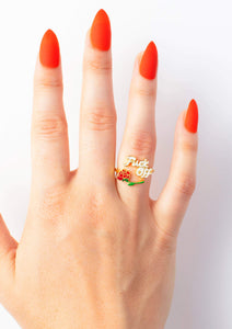 F Off Adjustable Ring - Tigertree