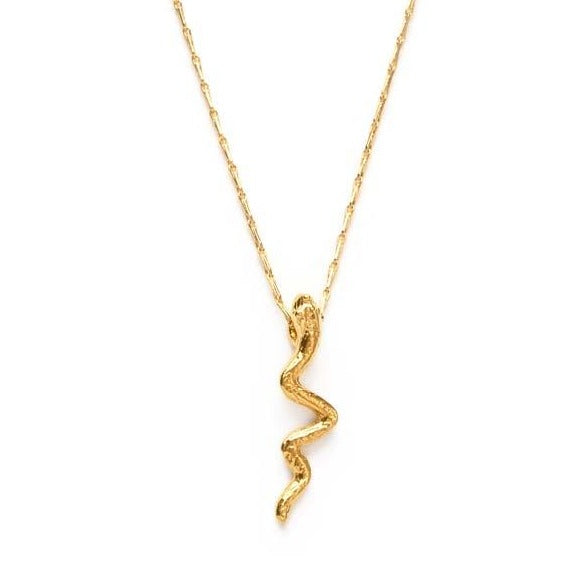 Tiny Gold Serpent Necklace - Tigertree