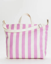 Load image into Gallery viewer, Horizontal Zip Duck Bag -  Pink Awning Stripe - Tigertree
