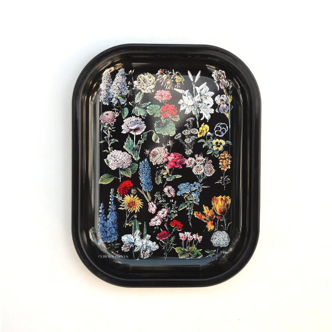 Metal Black Fleurs Ritual Tray - Tigertree