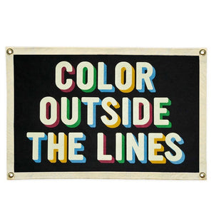 Color Outside The Lines Camp Flag - Tigertree