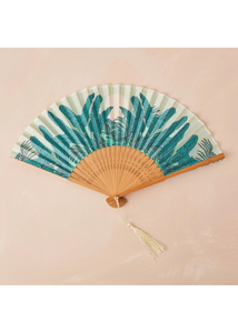 Small Folding Fan in Teal - Tigertree