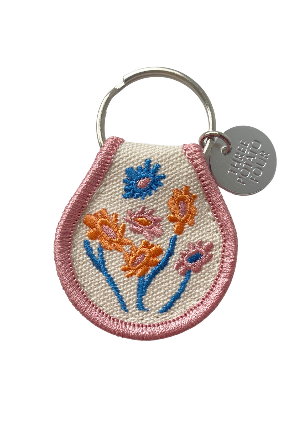 Pink Floral Patch Keychain - Tigertree
