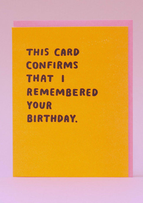 Confirmed Birthday Card - Tigertree