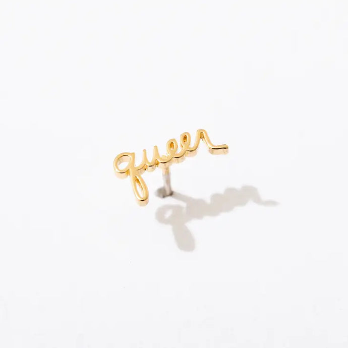 Script Post Earring Singles - Tigertree