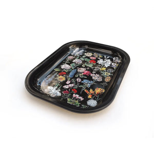 Metal Black Fleurs Ritual Tray - Tigertree