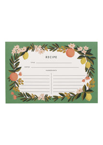 Citrus Floral Recipe Cards - Tigertree