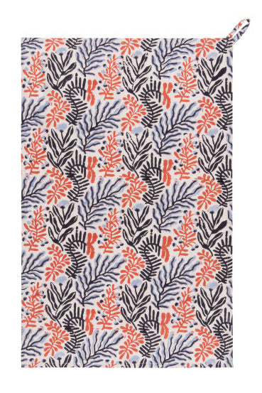 Entwine Block Print Tea Towel - Tigertree
