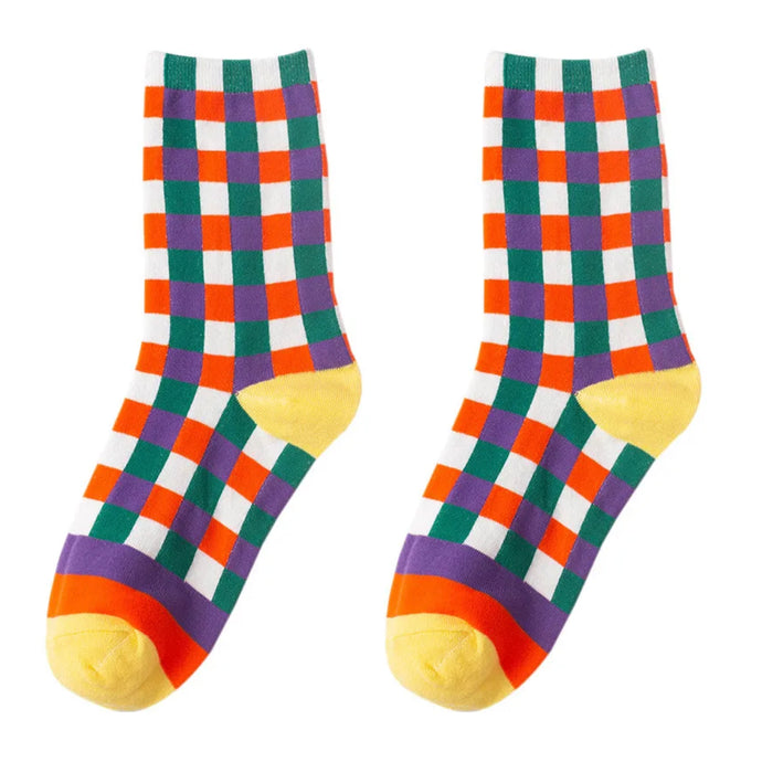 Lattice Plaid Socks - Tigertree
