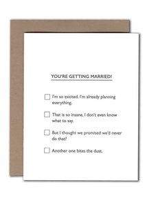 Marriage Multiple Choice Card - Tigertree