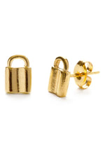 Load image into Gallery viewer, Tiny Padlock Stud Earrings - Tigertree
