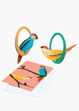Load image into Gallery viewer, Swinging Parakeets Popout Card - Tigertree
