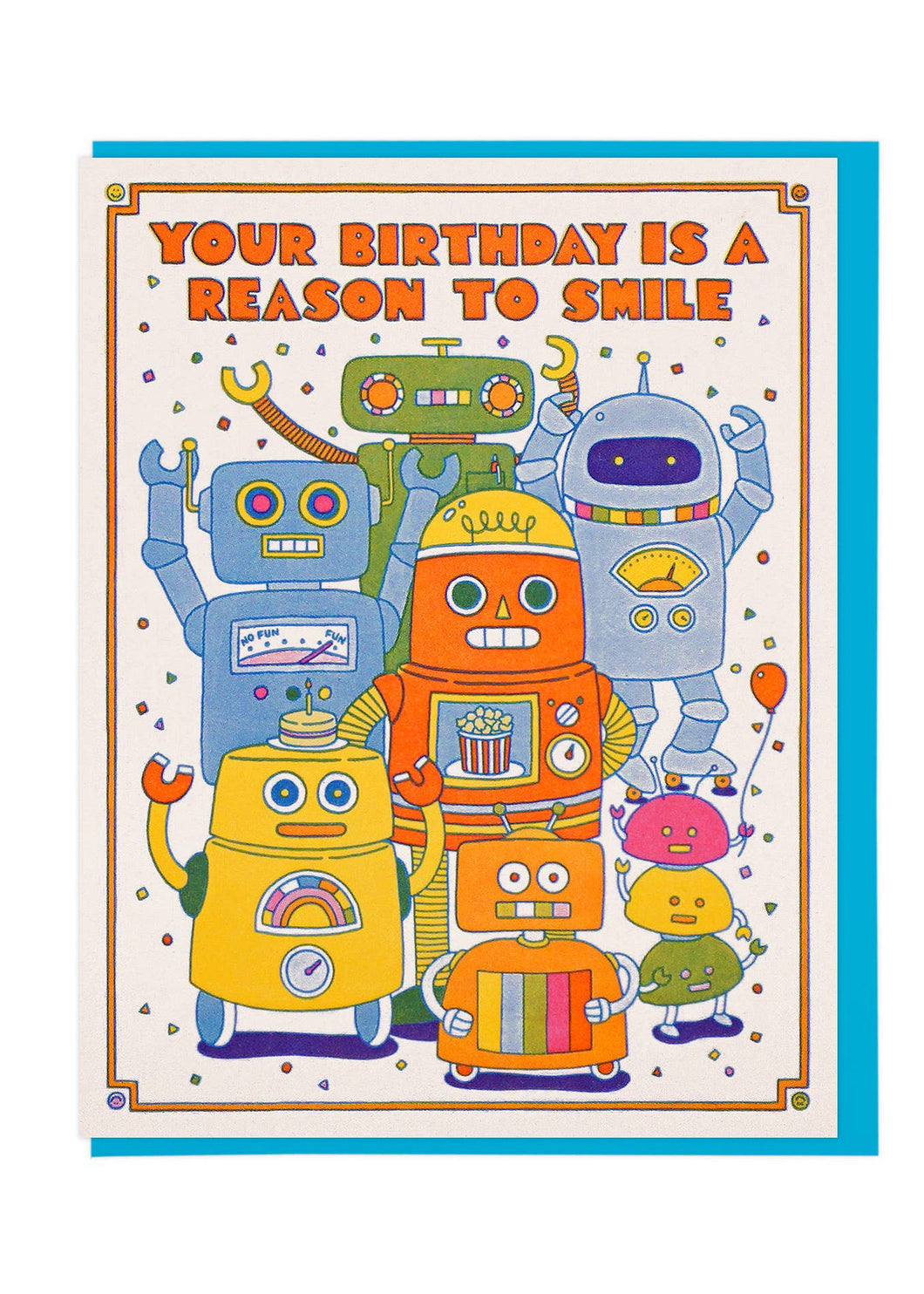 Robot Smile Birthday Card - Tigertree
